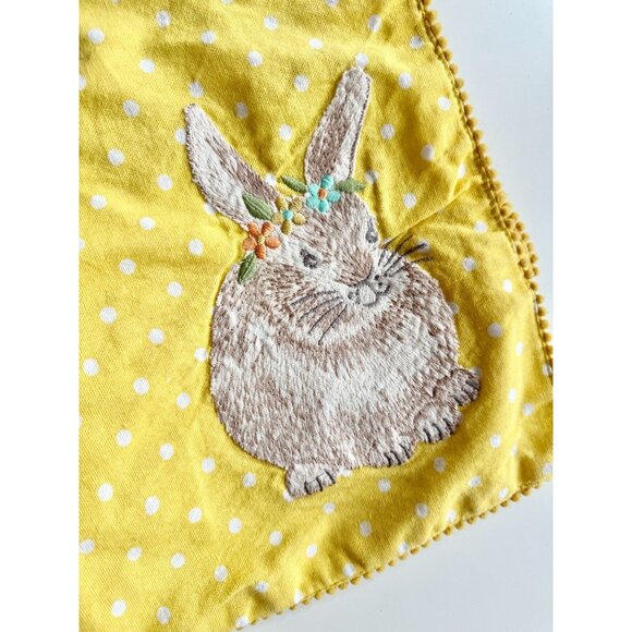 Lot of 6 TABITHA WEBB Yellow Polka Dot 100% Cotton Embroidered Bunny Placemats - Picture 5 of 10